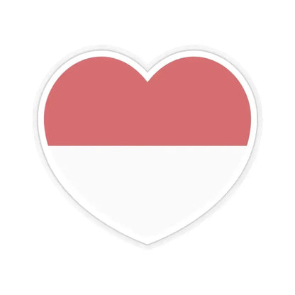 Heart Flag of Monaco - STICKER Vinyl Kiss-Cut Decal 4 Inch Transparent - The Sticker Space