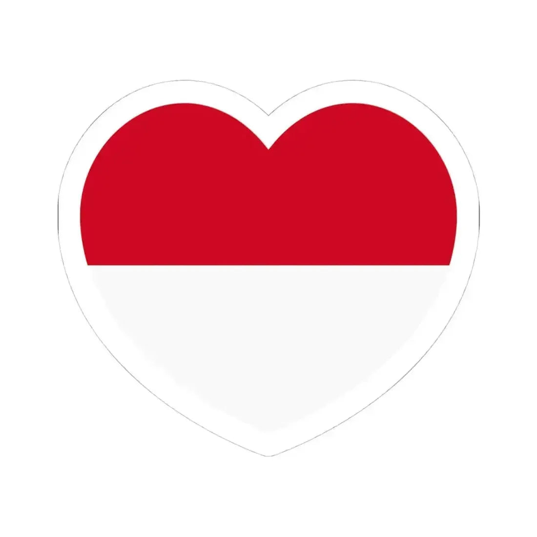 Heart Flag of Monaco - STICKER Vinyl Kiss-Cut Decal 4 Inch White - The Sticker Space