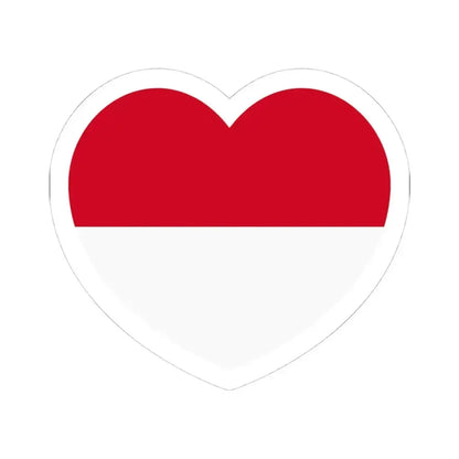 Heart Flag of Monaco - STICKER Vinyl Kiss-Cut Decal 4 Inch White - The Sticker Space