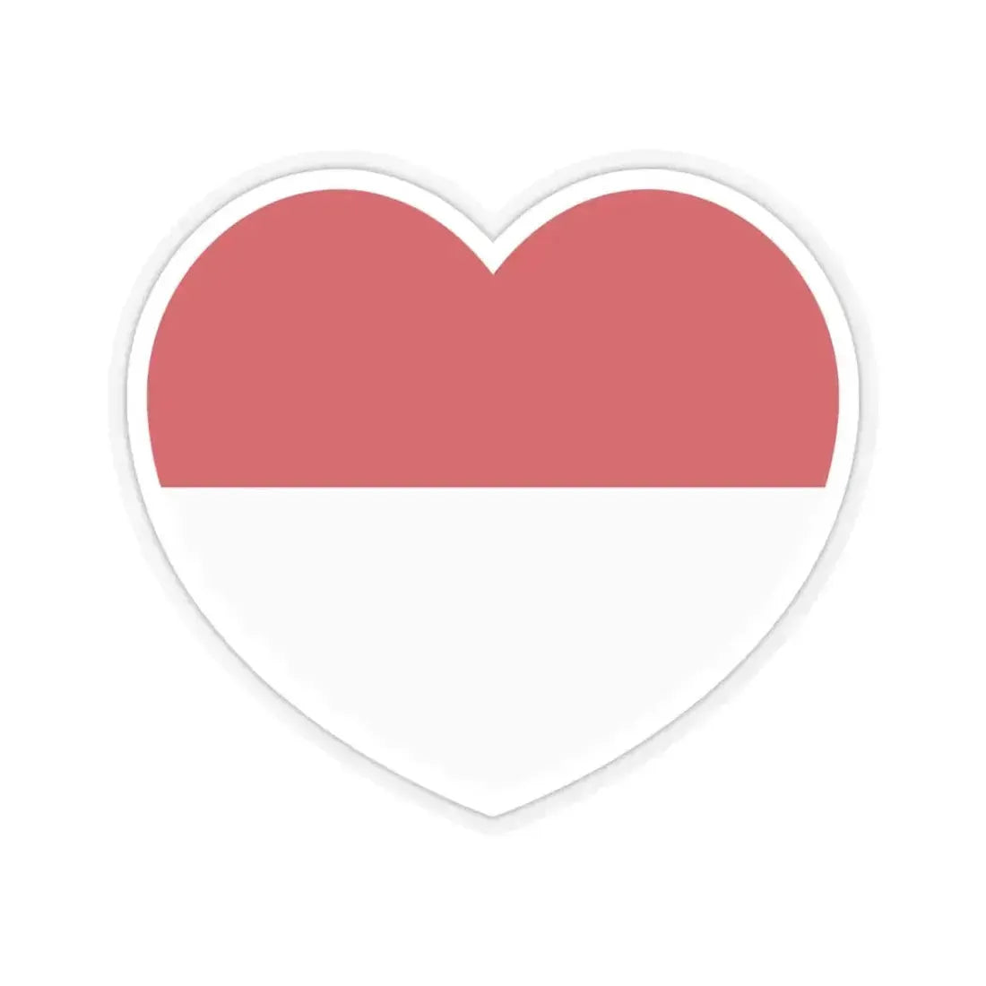 Heart Flag of Monaco - STICKER Vinyl Kiss-Cut Decal 6 Inch Transparent - The Sticker Space
