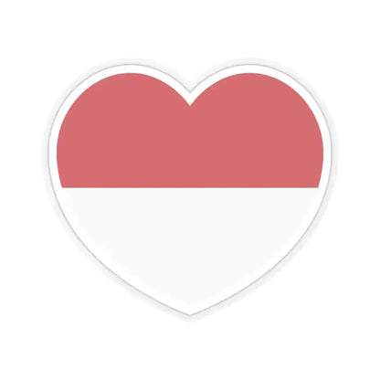 Heart Flag of Monaco - STICKER Vinyl Kiss-Cut Decal 6 Inch Transparent - The Sticker Space