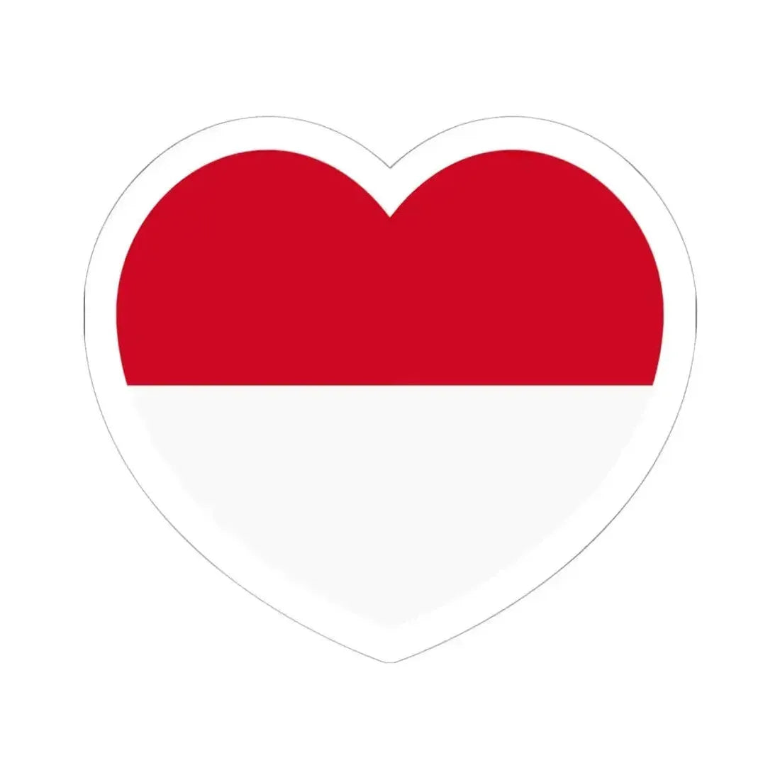 Heart Flag of Monaco - STICKER Vinyl Kiss-Cut Decal 6 Inch White - The Sticker Space