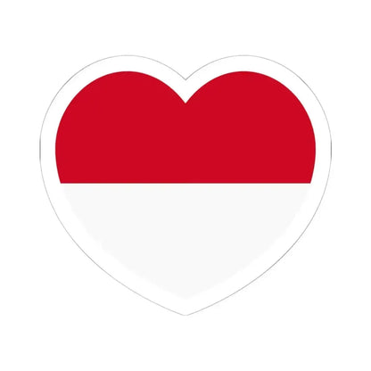 Heart Flag of Monaco - STICKER Vinyl Kiss-Cut Decal 6 Inch White - The Sticker Space