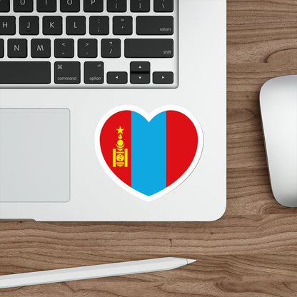 Heart Flag of Mongolia 1945-1992 - STICKER Vinyl Die-Cut Decal-The Sticker Space