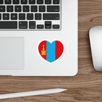 Heart Flag of Mongolia 1945-1992 - STICKER Vinyl Die-Cut Decal-The Sticker Space