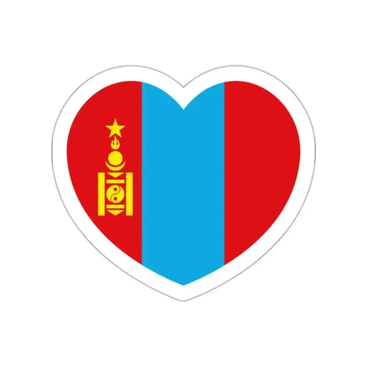 Heart Flag of Mongolia 1945-1992 - STICKER Vinyl Die-Cut Decal White Die-Cut 2 Inch - The Sticker Space