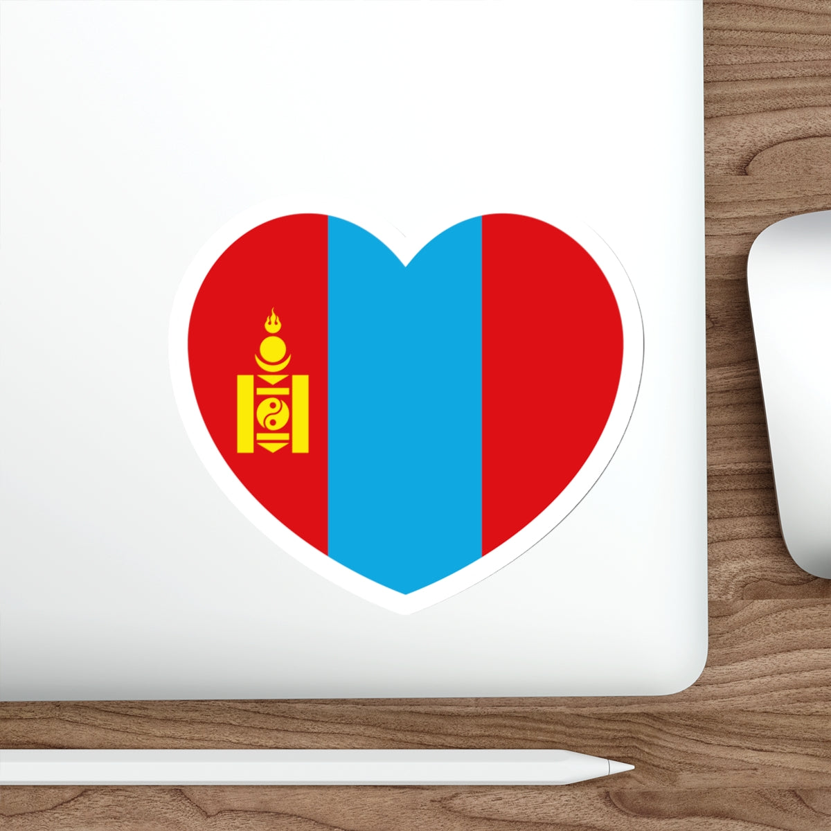 Heart Flag of Mongolia 1992-2011 - STICKER Vinyl Die-Cut Decal-The Sticker Space