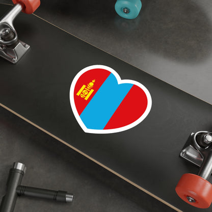 Heart Flag of Mongolia 1992-2011 - STICKER Vinyl Die-Cut Decal-The Sticker Space