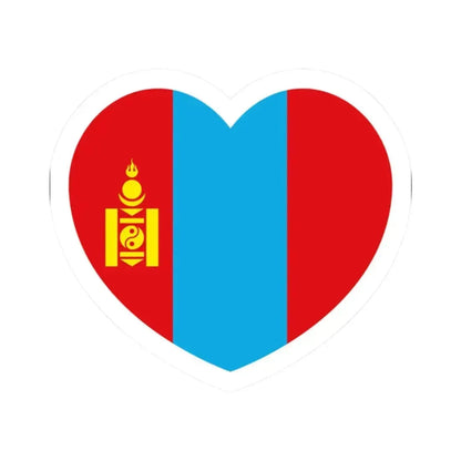 Heart Flag of Mongolia 1992-2011 - STICKER Vinyl Kiss-Cut Decal 2 Inch White - The Sticker Space
