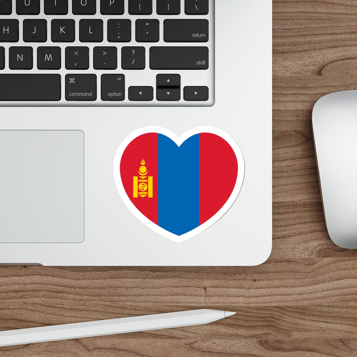 Heart Flag of Mongolia - STICKER Vinyl Die-Cut Decal-The Sticker Space