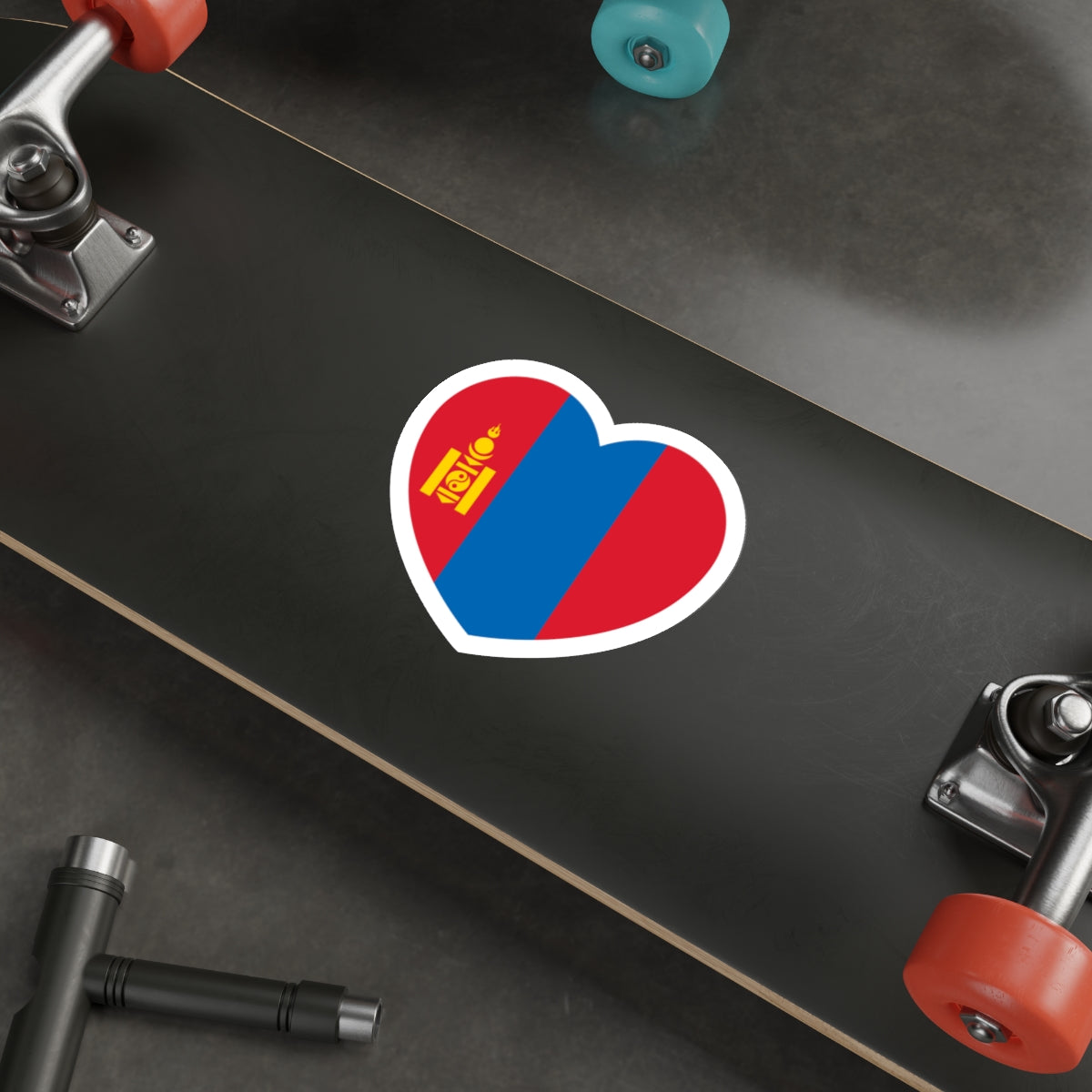 Heart Flag of Mongolia - STICKER Vinyl Die-Cut Decal-The Sticker Space