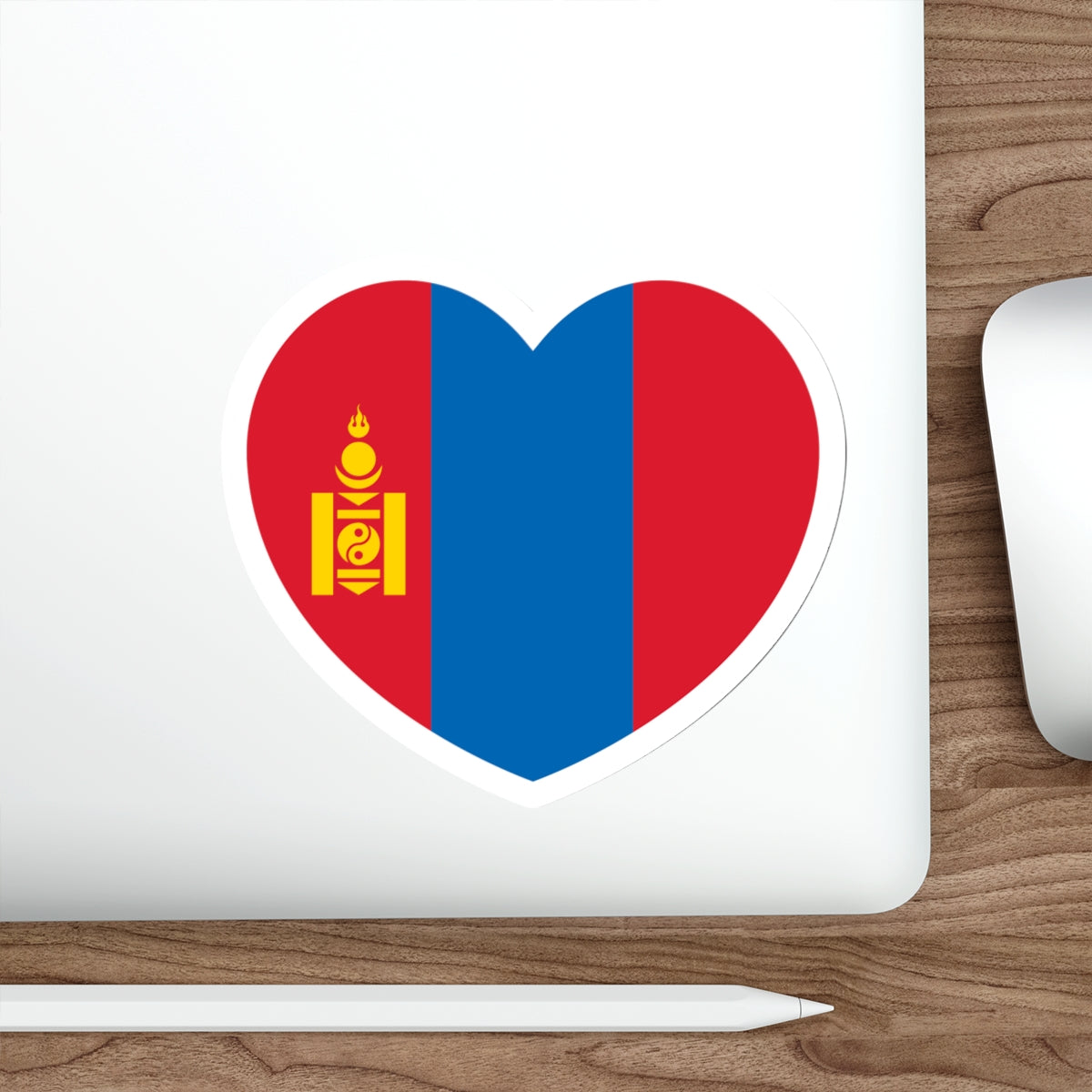 Heart Flag of Mongolia - STICKER Vinyl Die-Cut Decal-The Sticker Space