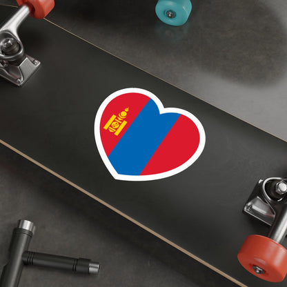 Heart Flag of Mongolia - STICKER Vinyl Die-Cut Decal-The Sticker Space