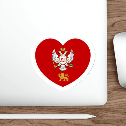 Heart Flag of Montenegro 1852-1860 - STICKER Vinyl Die-Cut Decal-The Sticker Space