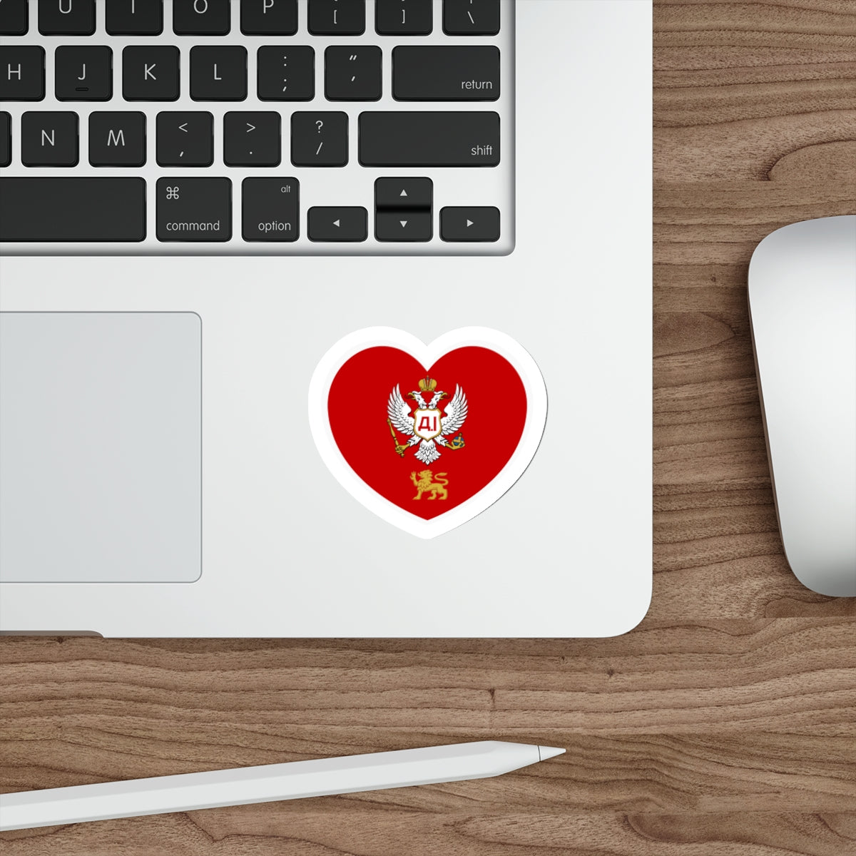 Heart Flag of Montenegro 1852-1860 - STICKER Vinyl Die-Cut Decal-The Sticker Space