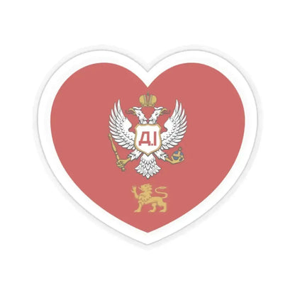 Heart Flag of Montenegro 1852-1860 - STICKER Vinyl Kiss-Cut Decal 2 Inch Transparent - The Sticker Space