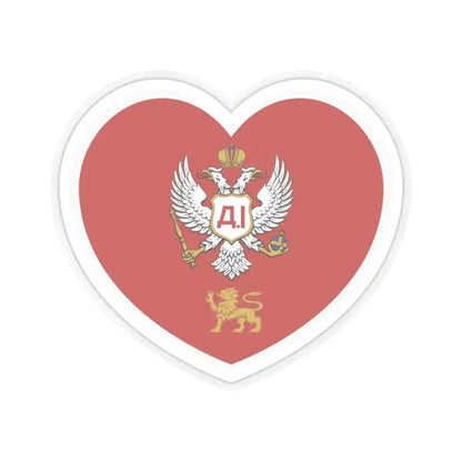 Heart Flag of Montenegro 1852-1860 - STICKER Vinyl Kiss-Cut Decal 3 Inch Transparent - The Sticker Space