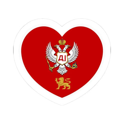 Heart Flag of Montenegro 1852-1860 - STICKER Vinyl Kiss-Cut Decal 3 Inch White - The Sticker Space