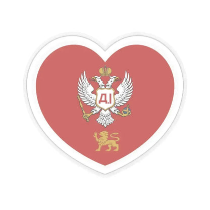Heart Flag of Montenegro 1852-1860 - STICKER Vinyl Kiss-Cut Decal 4 Inch Transparent - The Sticker Space
