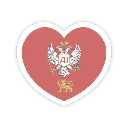 Heart Flag of Montenegro 1852-1860 - STICKER Vinyl Kiss-Cut Decal 6 Inch Transparent - The Sticker Space