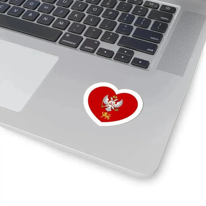 Heart Flag of Montenegro 1852-1860 - STICKER Vinyl Kiss-Cut Decal - The Sticker Space
