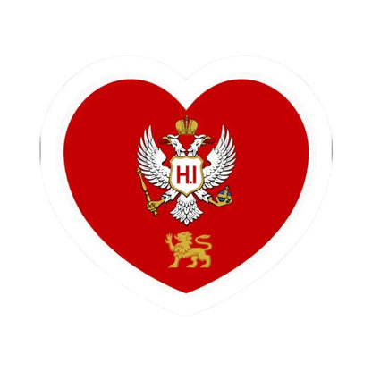 Heart Flag of Montenegro 1860-1905 - STICKER Vinyl Kiss-Cut Decal 2 Inch White - The Sticker Space