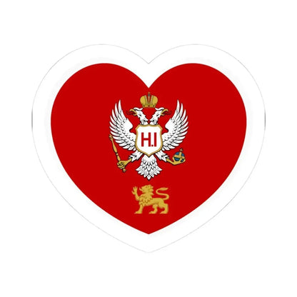 Heart Flag of Montenegro 1860-1905 - STICKER Vinyl Kiss-Cut Decal 3 Inch White - The Sticker Space