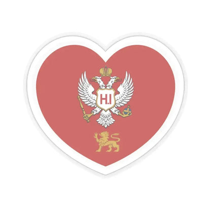 Heart Flag of Montenegro 1860-1905 - STICKER Vinyl Kiss-Cut Decal 4 Inch Transparent - The Sticker Space