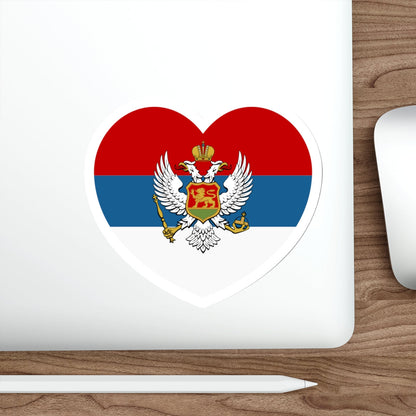 Heart Flag of Montenegro 1905-1918 - STICKER Vinyl Die-Cut Decal-The Sticker Space