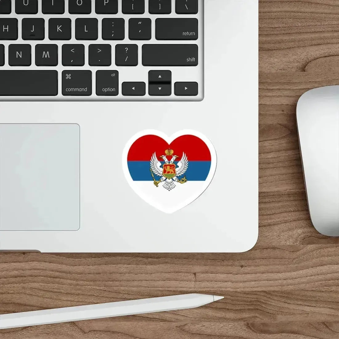 Heart Flag of Montenegro 1905-1918 - STICKER Vinyl Die-Cut Decal - The Sticker Space