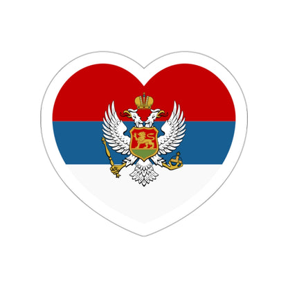 Heart Flag of Montenegro 1905-1918 - STICKER Vinyl Die-Cut Decal-White-The Sticker Space