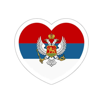 Heart Flag of Montenegro 1905-1918 - STICKER Vinyl Die-Cut Decal White Die-Cut 3 Inch - The Sticker Space