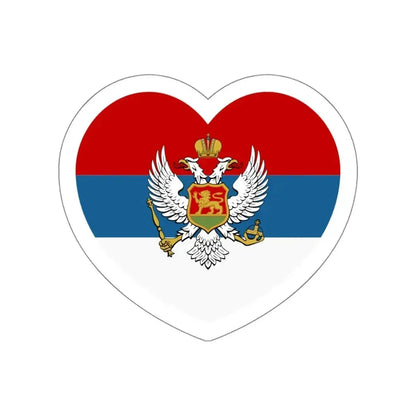 Heart Flag of Montenegro 1905-1918 - STICKER Vinyl Die-Cut Decal White Die-Cut 4 Inch - The Sticker Space