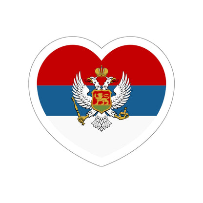 Heart Flag of Montenegro 1905-1918 - STICKER Vinyl Die-Cut Decal-White-The Sticker Space