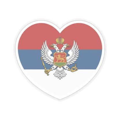 Heart Flag of Montenegro 1905-1918 - STICKER Vinyl Kiss-Cut Decal 2 Inch Transparent - The Sticker Space