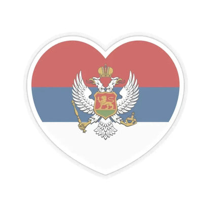 Heart Flag of Montenegro 1905-1918 - STICKER Vinyl Kiss-Cut Decal 3 Inch Transparent - The Sticker Space