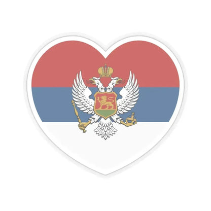 Heart Flag of Montenegro 1905-1918 - STICKER Vinyl Kiss-Cut Decal 4 Inch Transparent - The Sticker Space