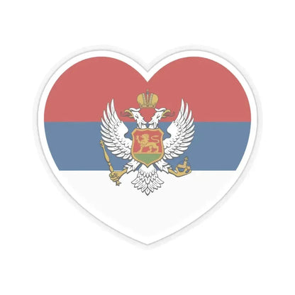 Heart Flag of Montenegro 1905-1918 - STICKER Vinyl Kiss-Cut Decal 6 Inch Transparent - The Sticker Space