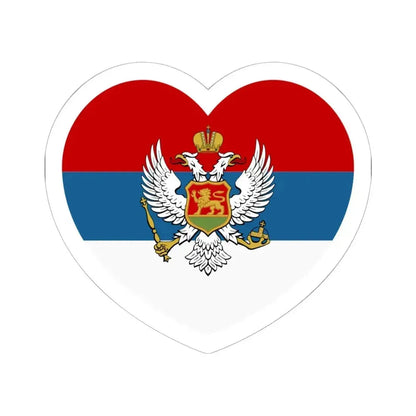Heart Flag of Montenegro 1905-1918 - STICKER Vinyl Kiss-Cut Decal 6 Inch White - The Sticker Space