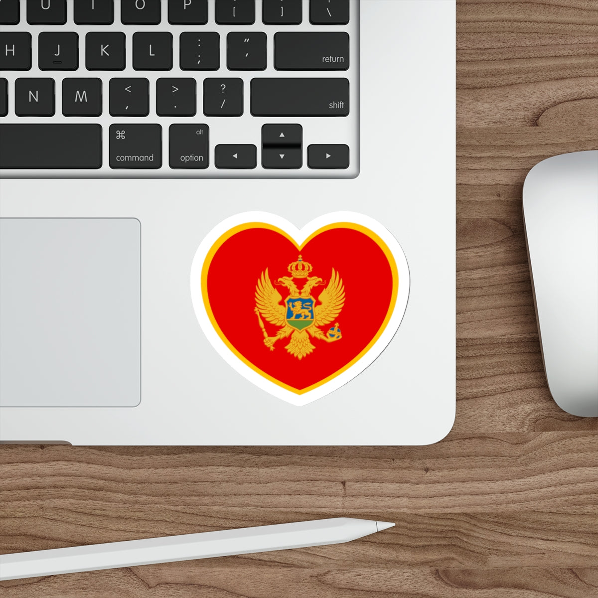 Heart Flag of Montenegro - STICKER Vinyl Die-Cut Decal-The Sticker Space