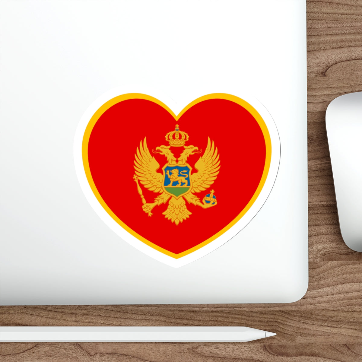 Heart Flag of Montenegro - STICKER Vinyl Die-Cut Decal-The Sticker Space