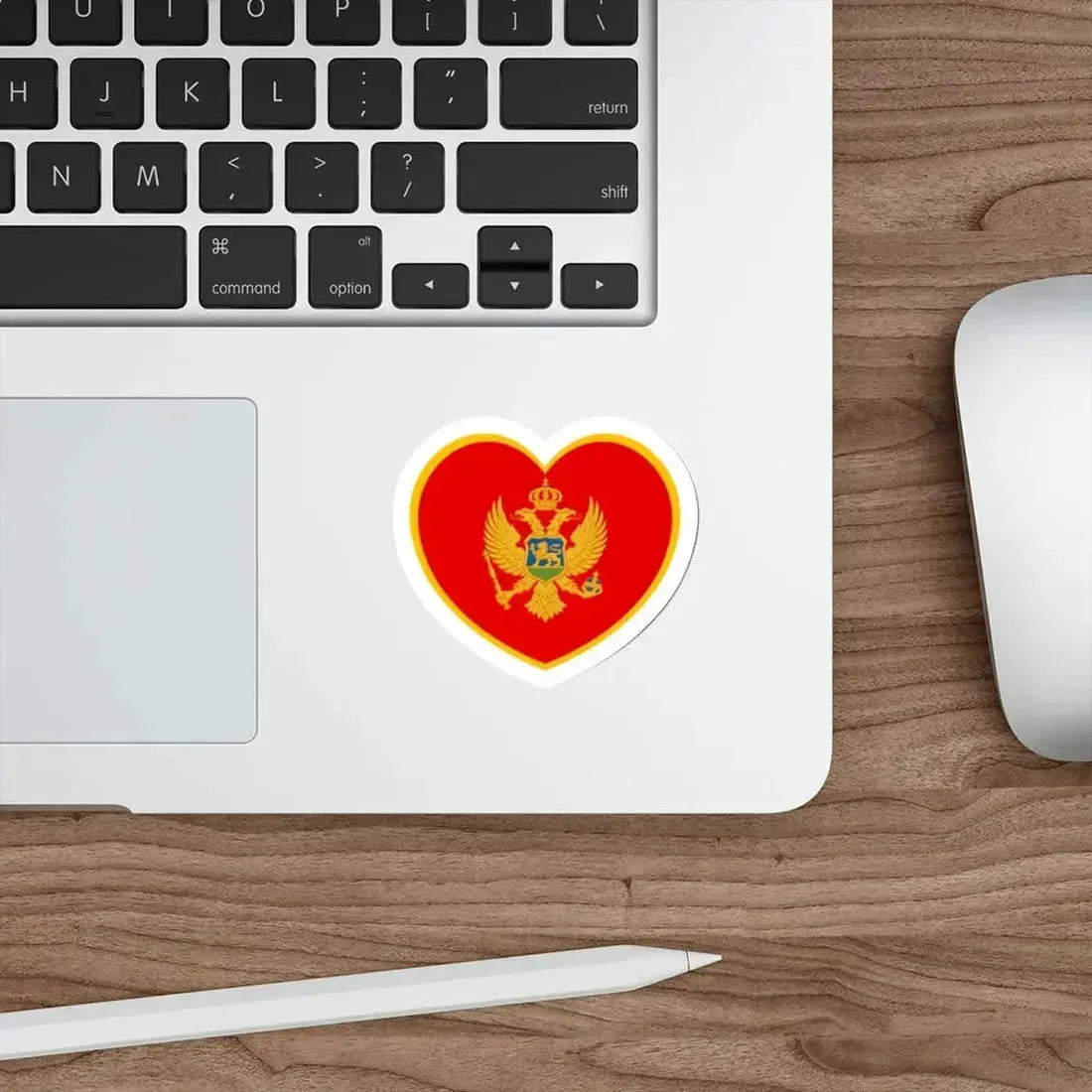Heart Flag of Montenegro - STICKER Vinyl Die-Cut Decal - The Sticker Space