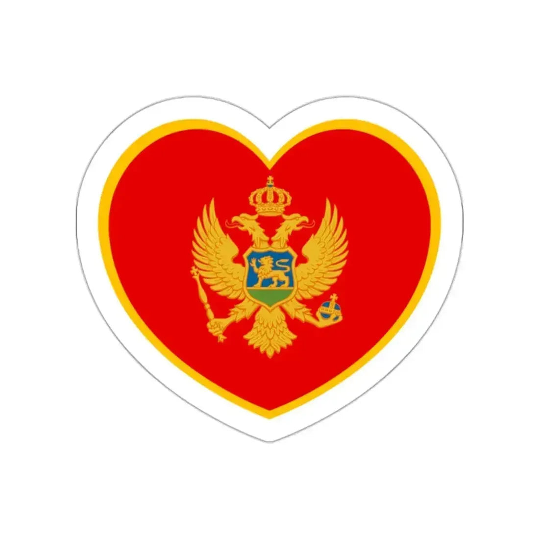 Heart Flag of Montenegro - STICKER Vinyl Die-Cut Decal White Die-Cut 2 Inch - The Sticker Space