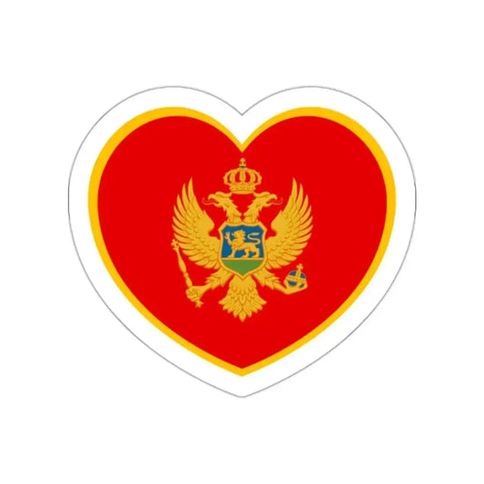 Heart Flag of Montenegro - STICKER Vinyl Die-Cut Decal White Die-Cut 2 Inch - The Sticker Space