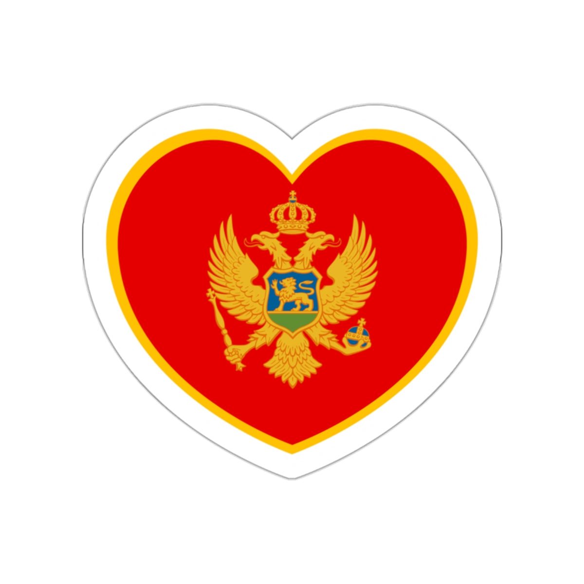 Heart Flag of Montenegro - STICKER Vinyl Die-Cut Decal-White-The Sticker Space