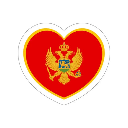 Heart Flag of Montenegro - STICKER Vinyl Die-Cut Decal White Die-Cut 3 Inch - The Sticker Space