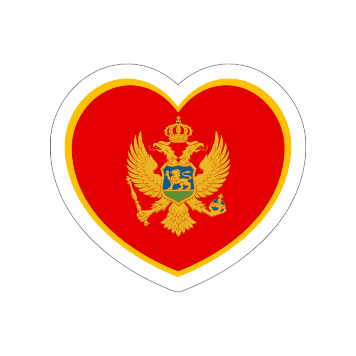 Heart Flag of Montenegro - STICKER Vinyl Die-Cut Decal-White-The Sticker Space