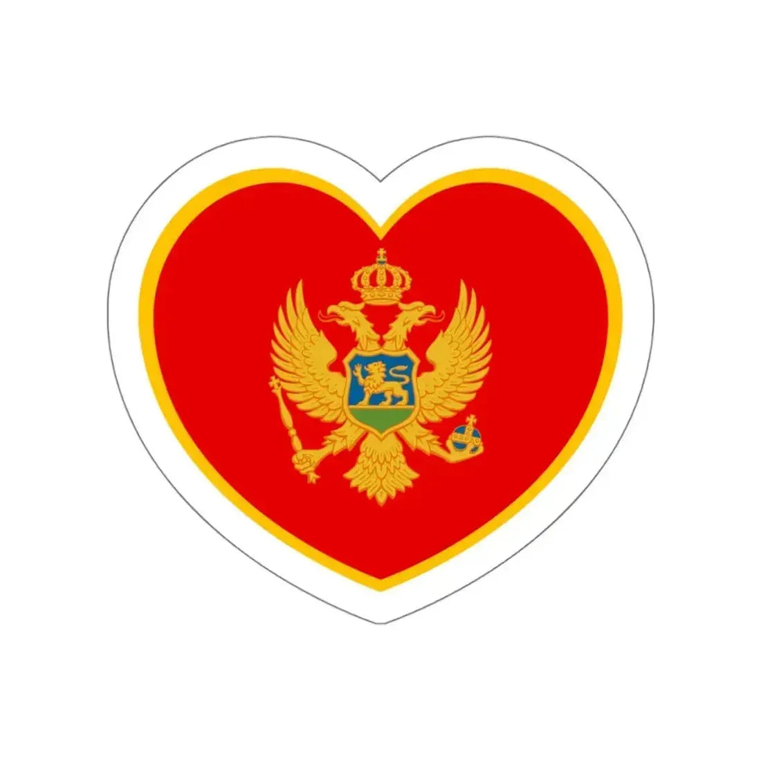 Heart Flag of Montenegro - STICKER Vinyl Die-Cut Decal White Die-Cut 6 Inch - The Sticker Space
