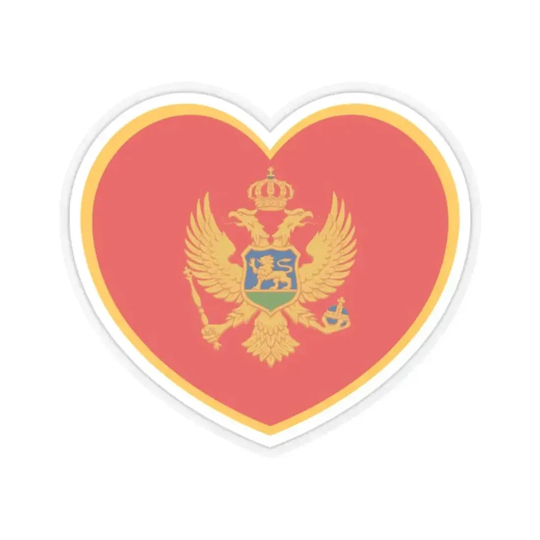 Heart Flag of Montenegro - STICKER Vinyl Kiss-Cut Decal 2 Inch Transparent - The Sticker Space