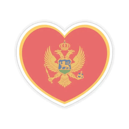 Heart Flag of Montenegro - STICKER Vinyl Kiss-Cut Decal 2 Inch Transparent - The Sticker Space